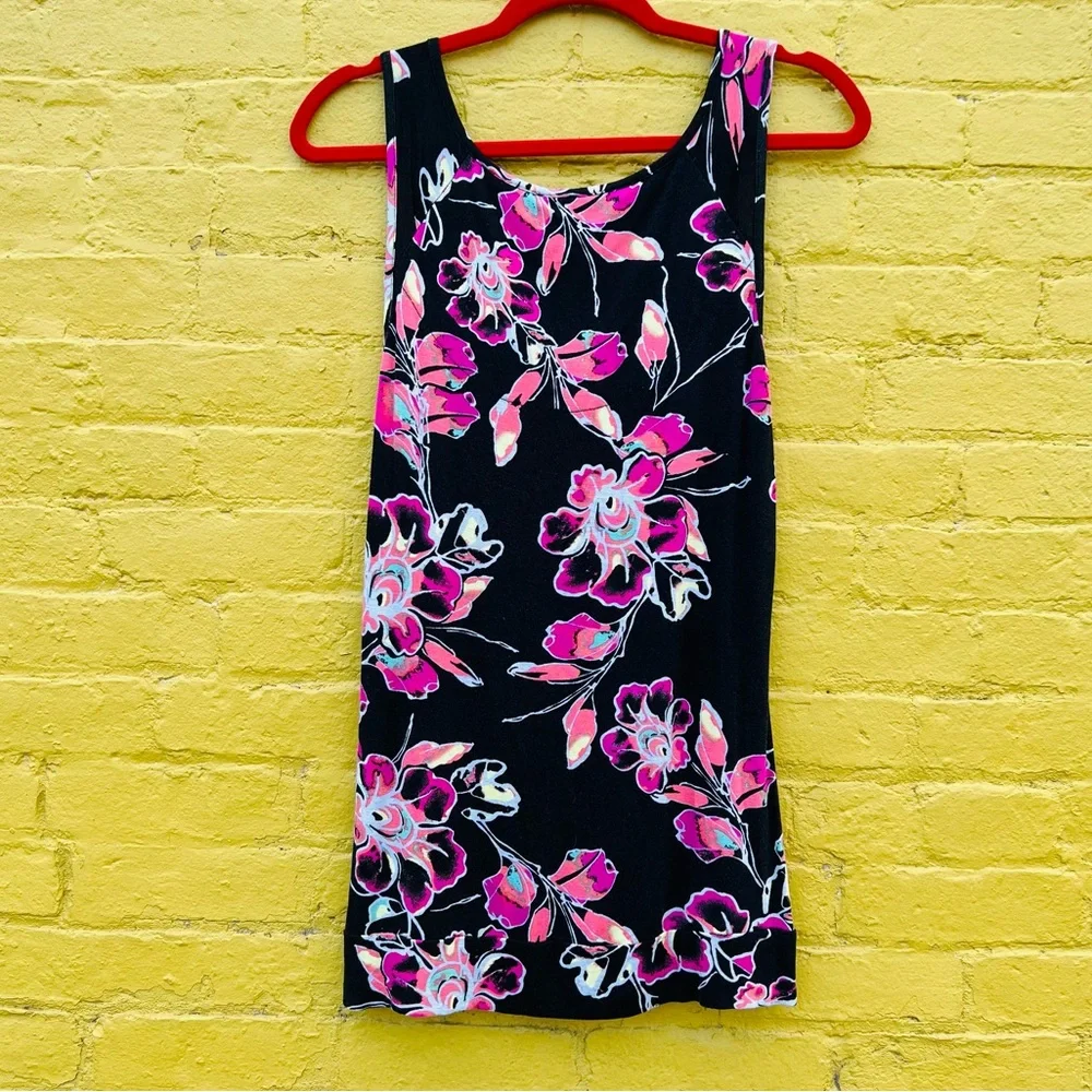 - American Rag L Floral Twist Macrame Chest Tank! EUC!